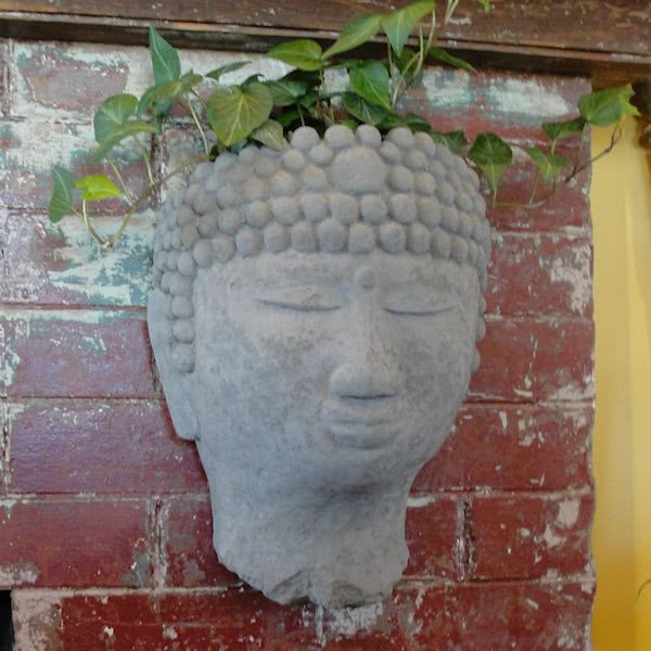 face planter wall hanging Buddha Head Wall Planter – Designer Stone Inc
