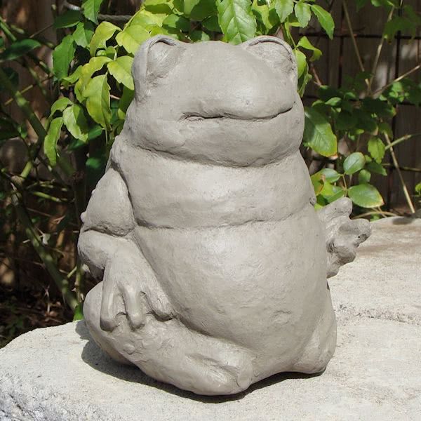 concrete fat frog outdoor statue
