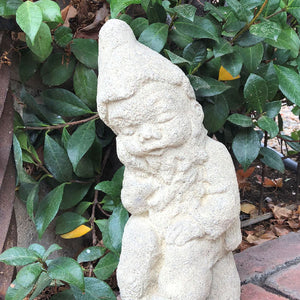 antique concrete garden gnome cement statue