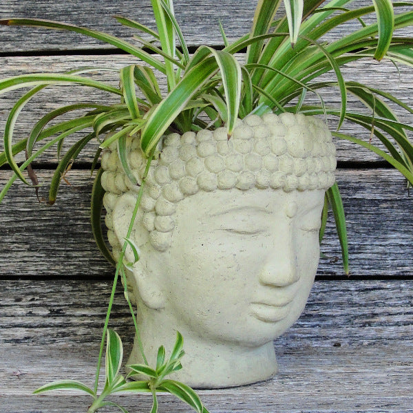 buddha head planter statue