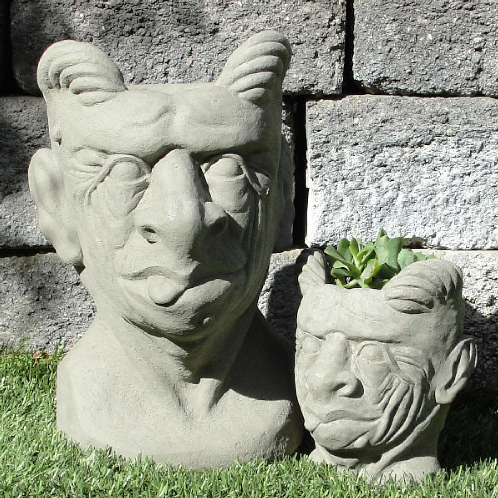 
                
                    Load image into Gallery viewer, large and small gargoyle head planter
                
            