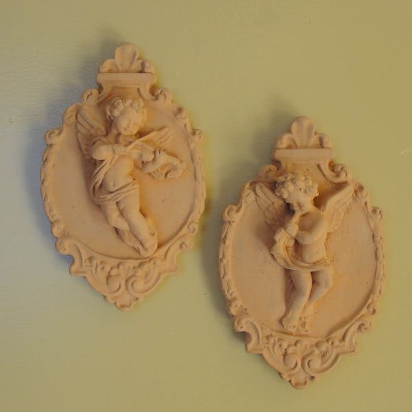 
                
                    Load image into Gallery viewer, Vintage Cherub Plaques (Pair)
                
            