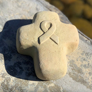 Fight Cancer Ribbon - Cross Spirit Stone