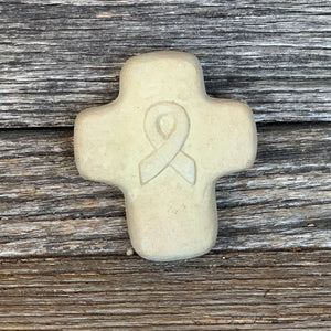 Fight Cancer Ribbon - Cross Spirit Stone