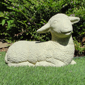 Vintage laying lamb sheep garden statue